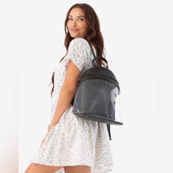 NWT Matt & Nat Aries Backpack in Clear & Black Cute Travel Trendy Indie Festival main image 7